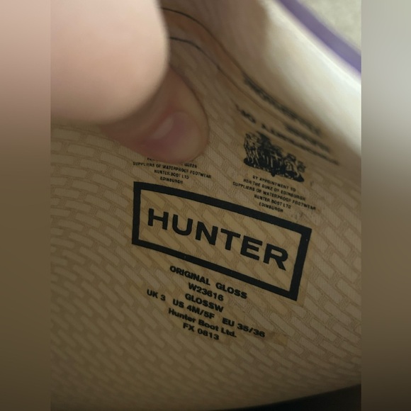 Hunter Purple Rain Boots Knee High Waterproof Womens Size 5 Wellies Bluckle - Picture 10 of 10